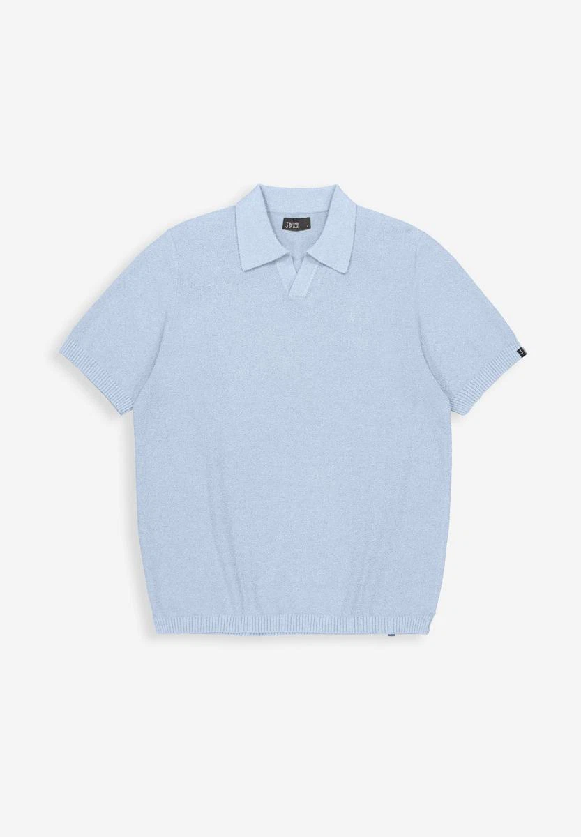 Butcher of Blue Polo Boucle Blauw 2