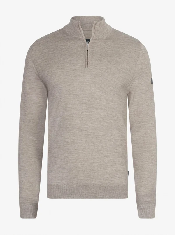 Cavallaro Trui Merino Half Zip Beige 1