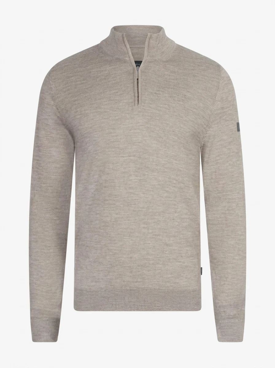Cavallaro Trui Merino Half Zip Beige 1