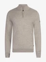 Cavallaro Trui Merino Half Zip Beige 1