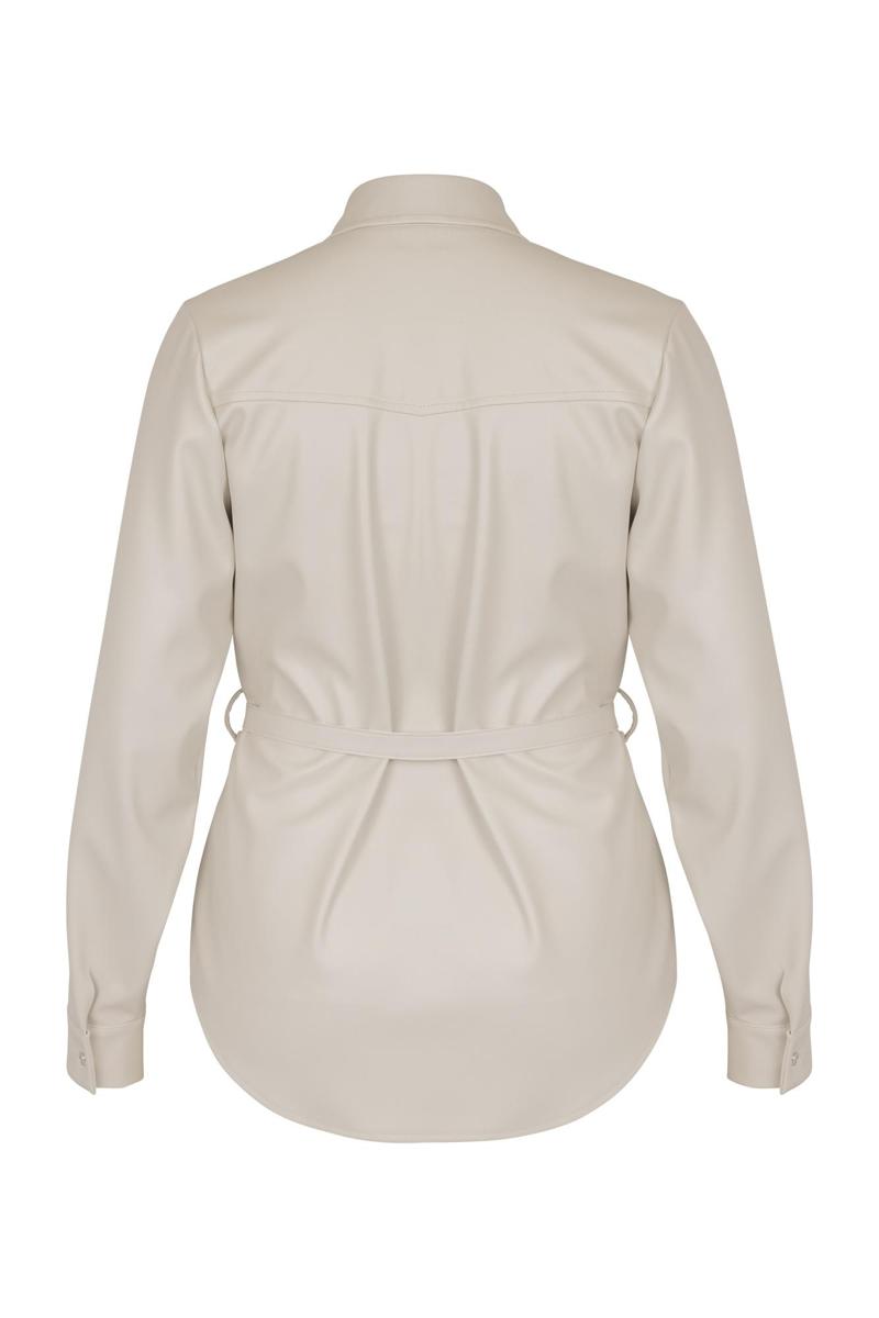 Studio Anneloes Blouse Bodil Faux Leather Off-White 3
