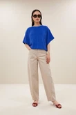 By-Bar T-Shirt Nuki Slub Top Blauw 4