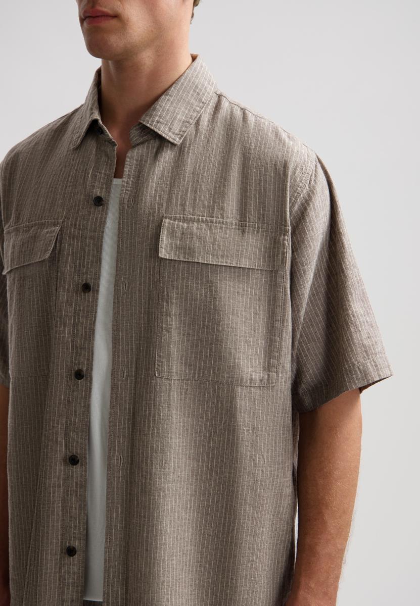 Dstrezzed Overhemd Pinstripe Bruin 4