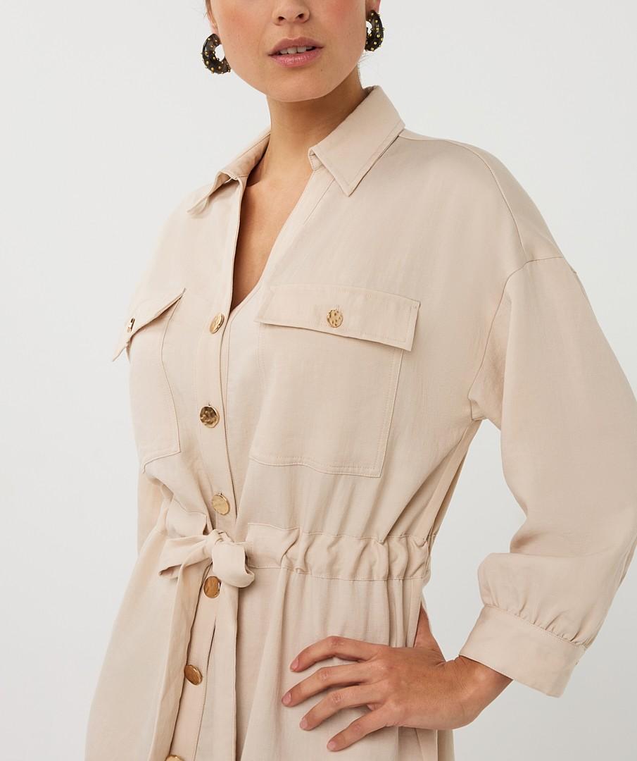 EsQualo Jurk SP26.10036 Beige 5