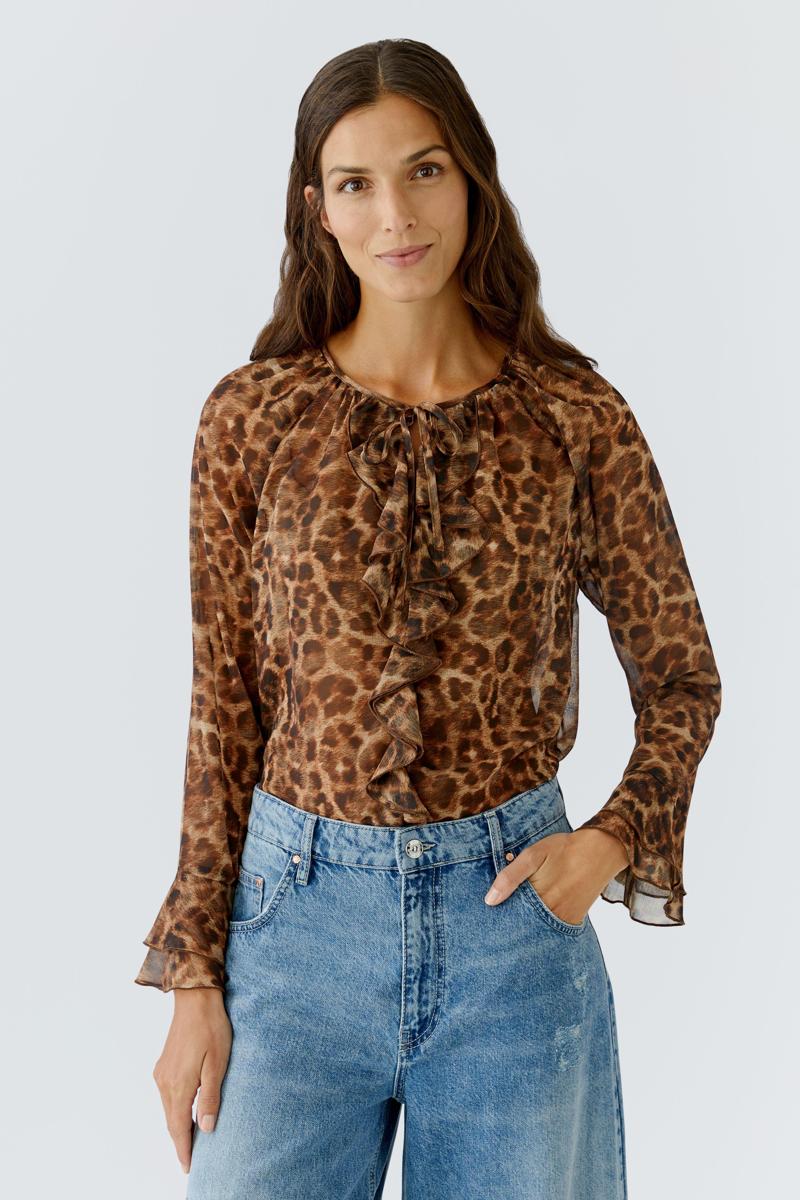 Oui Blouse 0087628 Bruin 3