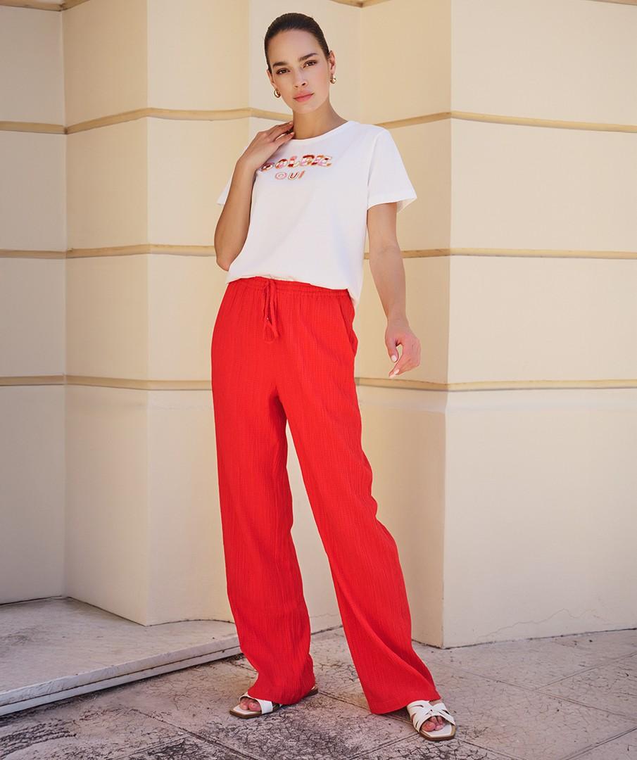 EsQualo Pantalon HS26.10235 Rood 4