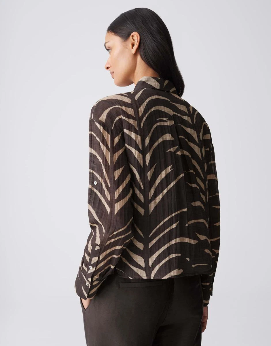 OPUS Blouse Fadena Leaves Bruin 3