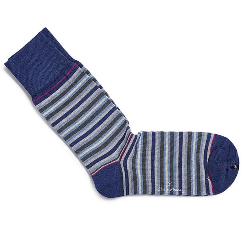 Carlo Lanza Sokken 103 Strisce d'Art Blauw 2