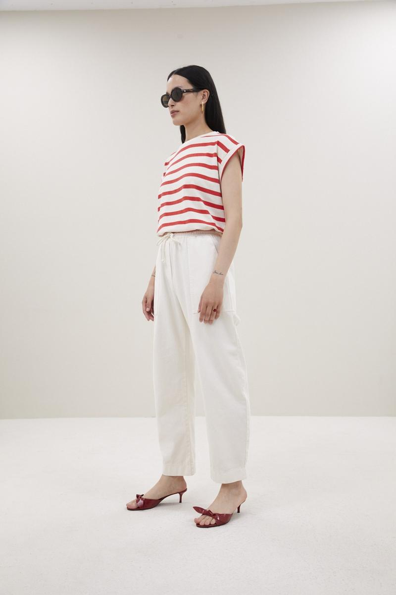 By-Bar T-Shirt Tobi Stripe Top Rood 5