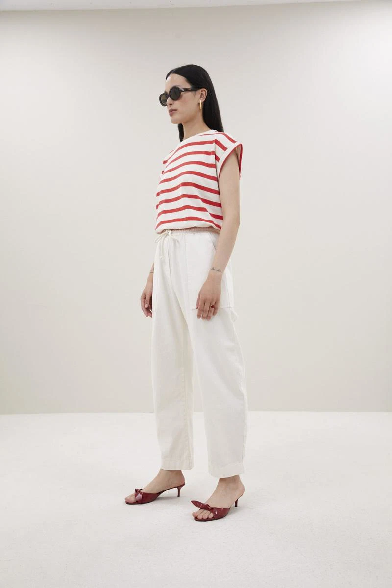 By-Bar T-Shirt Tobi Stripe Top Rood 5
