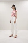 By-Bar T-Shirt Tobi Stripe Top Rood 5