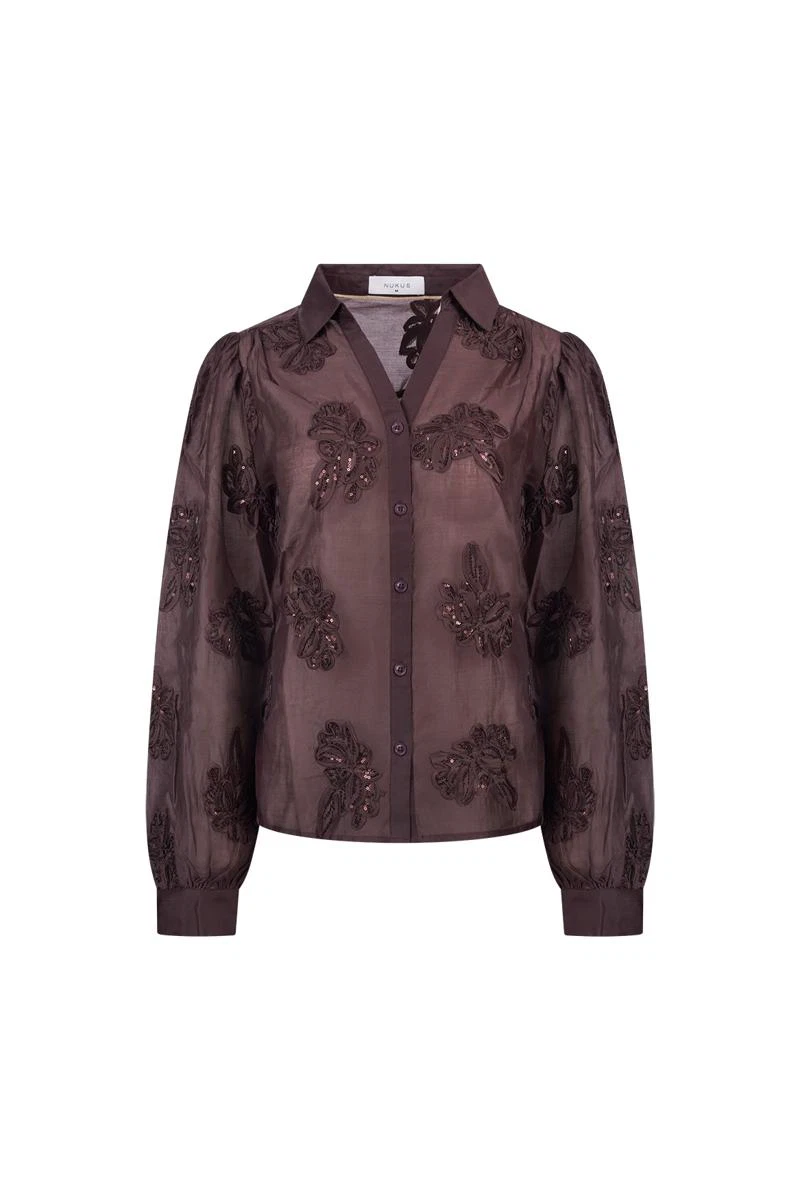 NUKUS Blouse NKF02156 Bruin 1