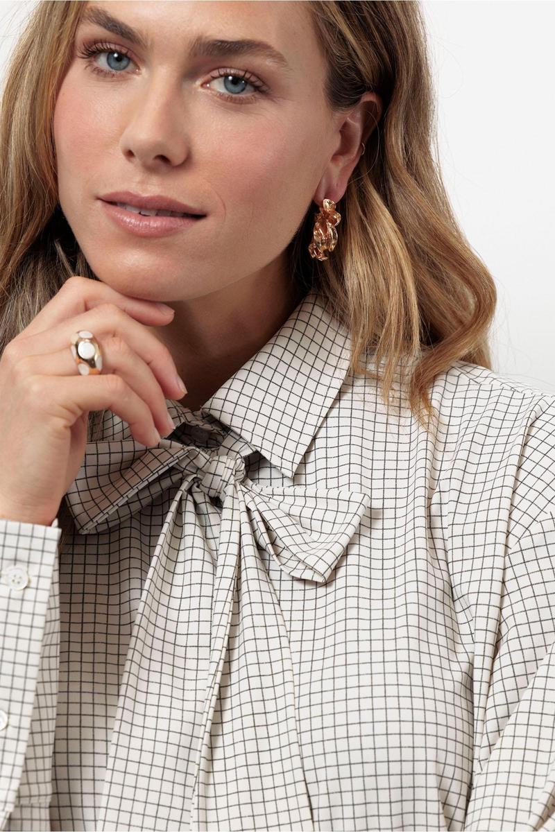 Studio Anneloes Blouse Hollis dot check Bruin 5