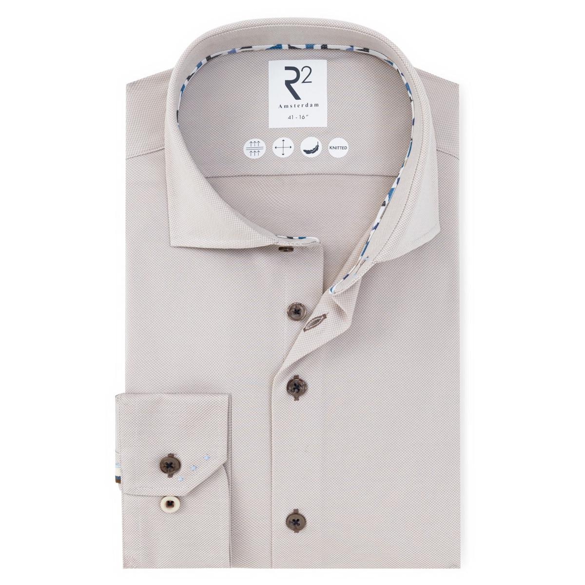 R2 Amsterdam Overhemd 132.WSP.001 Beige 1