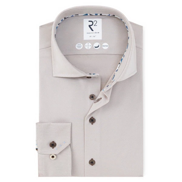 R2 Amsterdam Overhemd 132.WSP.001 Beige 1