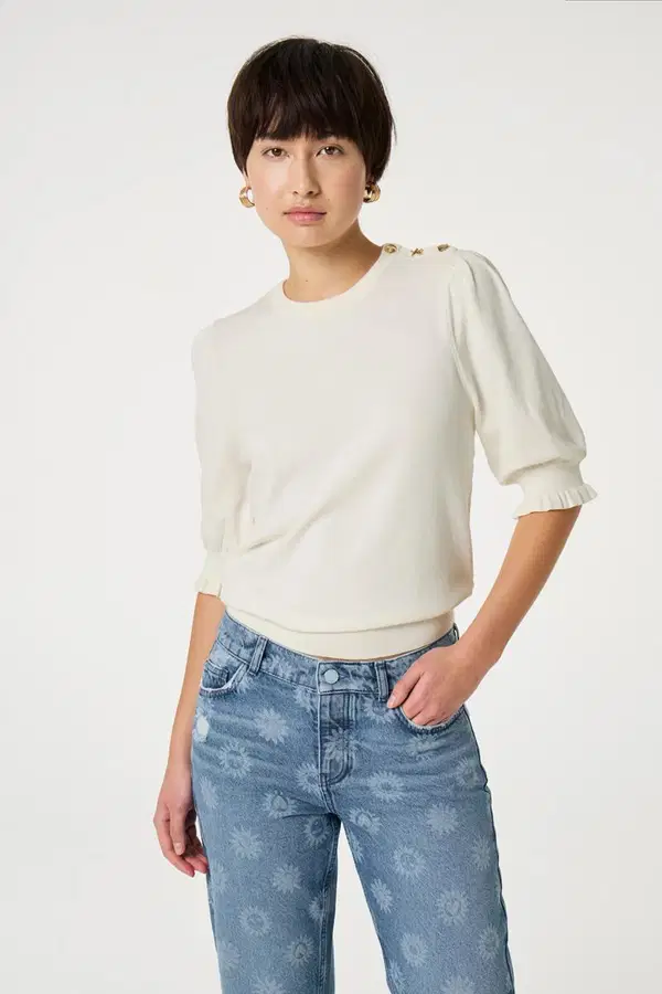 Fabienne Chapot Trui Molly Short Off-White 1