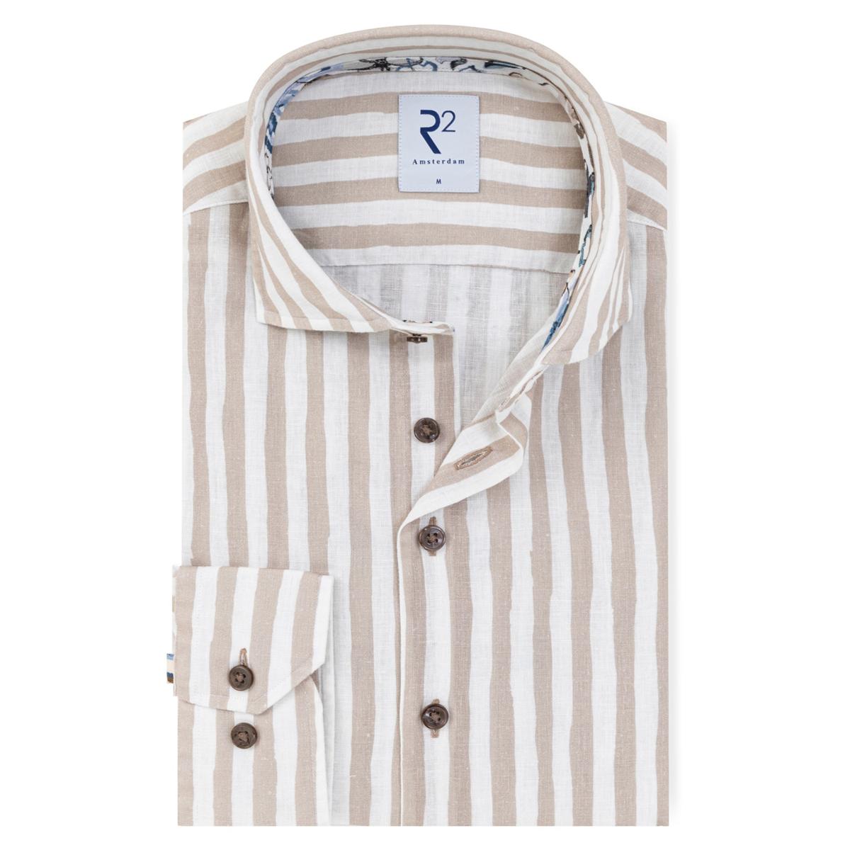 R2 Amsterdam Overhemd 132.WSP.015 Beige 1