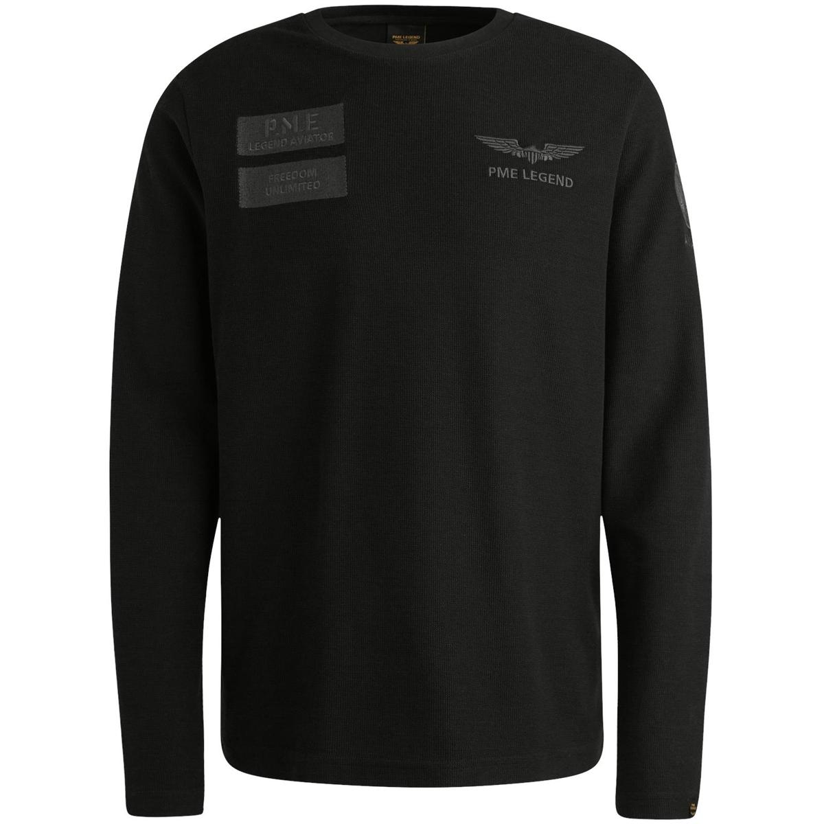 PME Legend T-shirt lange mouw PTS2509562 Zwart 2