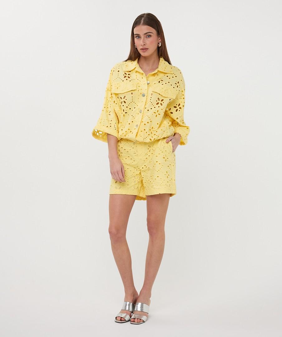 EsQualo Blouse HS26.28236 Geel  5