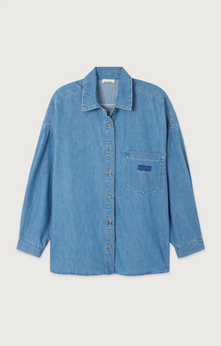 American Vintage Blouse Izeway Blauw 1