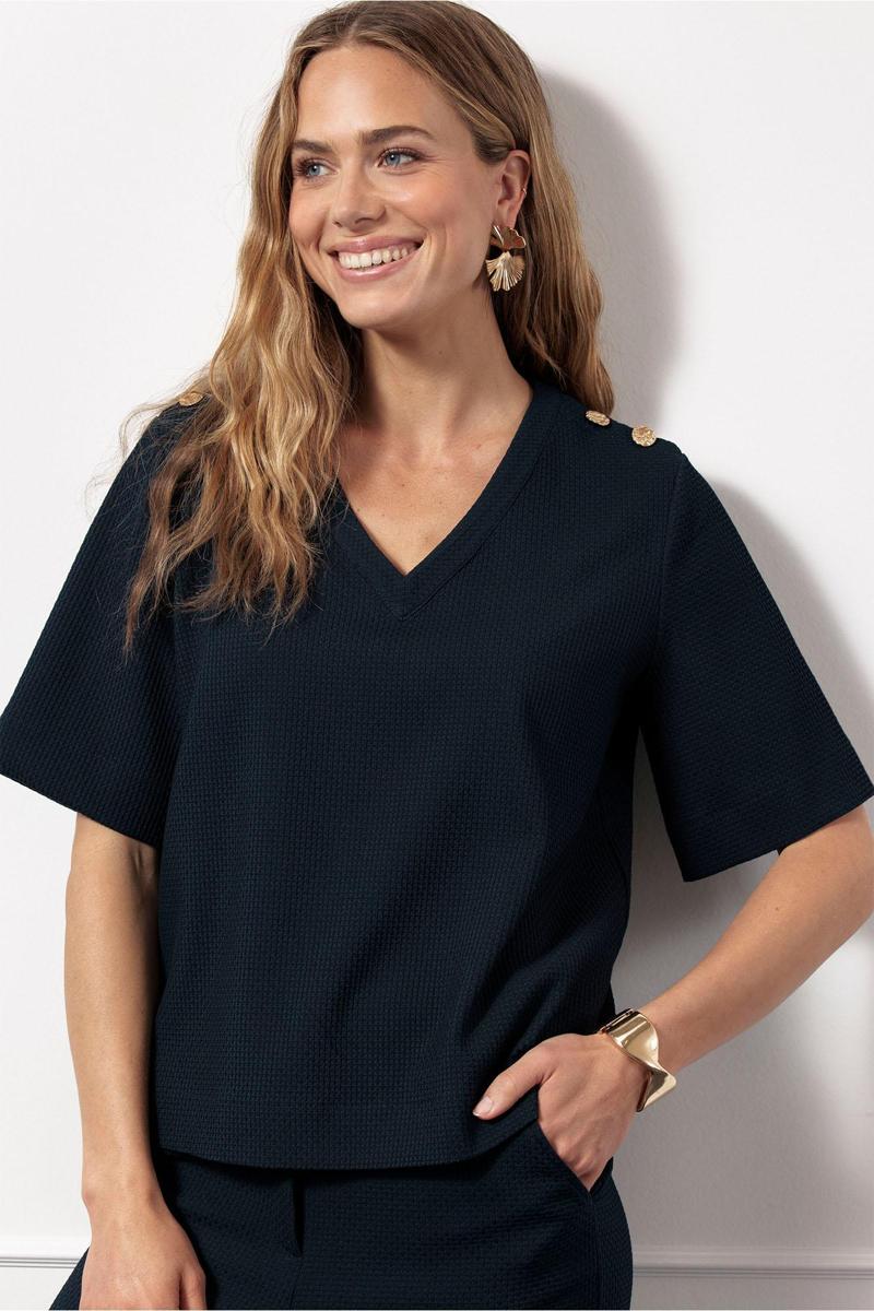 Studio Anneloes Top Sierra Waffle Blauw 1