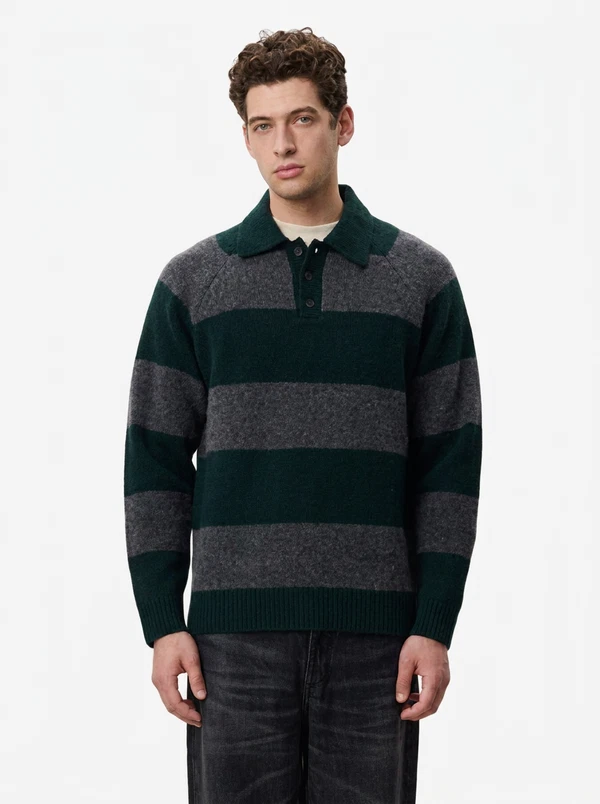 Les Deux Polo Striped Groen 1