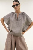 By-Bar Blouse Vina Lurex Bruin 1