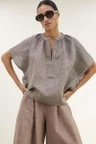 By-Bar Blouse Vina Lurex Bruin 1
