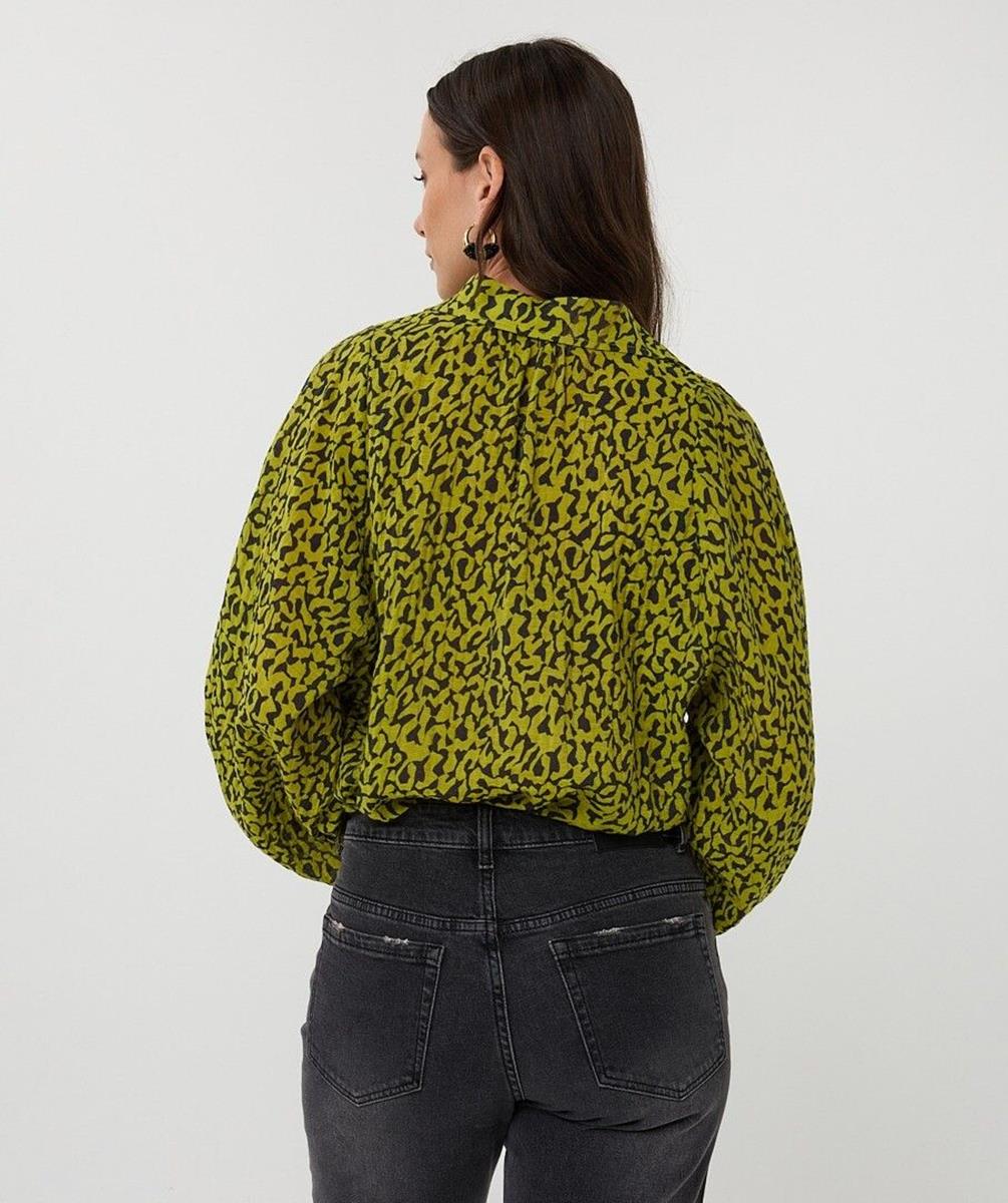 EsQualo Blouse F25.10543 Groen 3