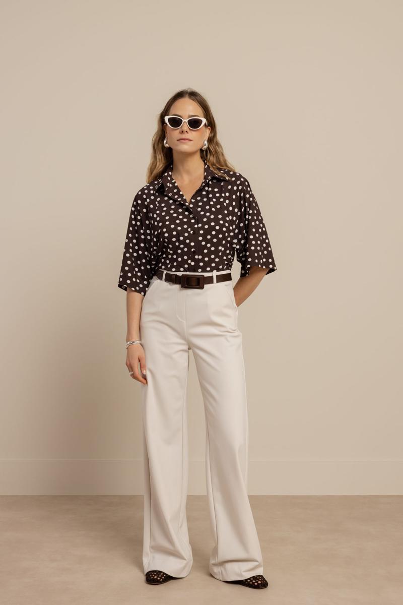 Studio Anneloes Blouse Fabienne dot blou Bruin 5