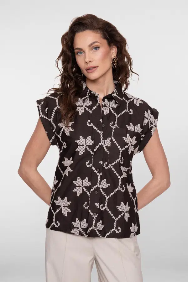 Geisha Blouse 63212-20 Bruin 1