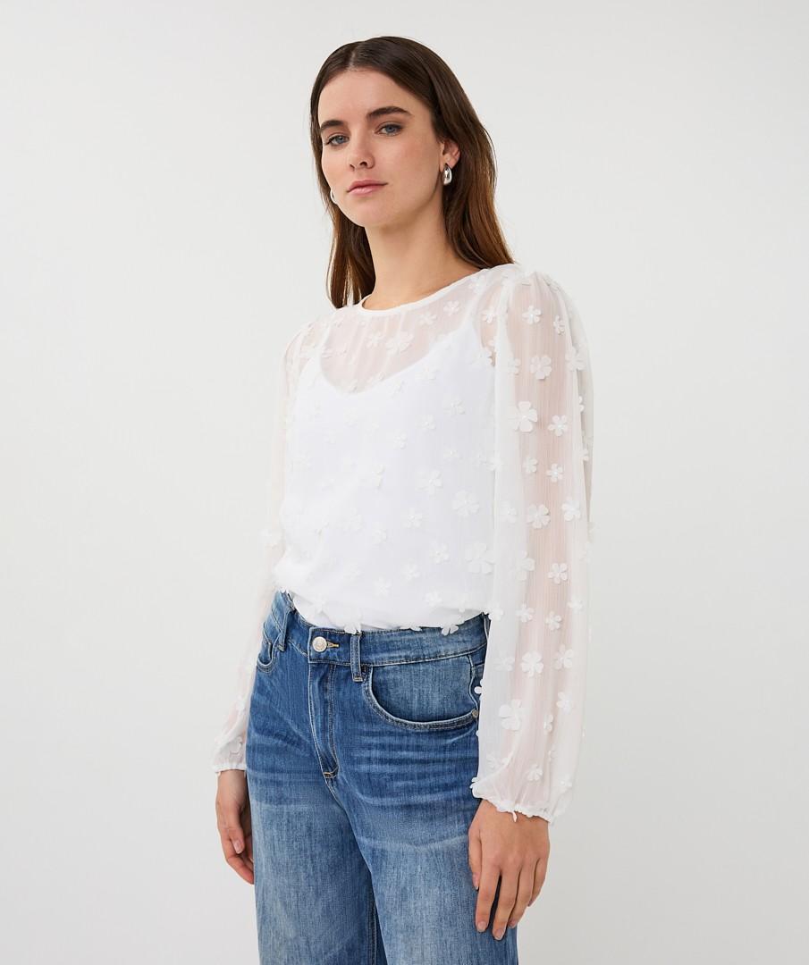 EsQualo Blouse SP26.14009 Off-White 1