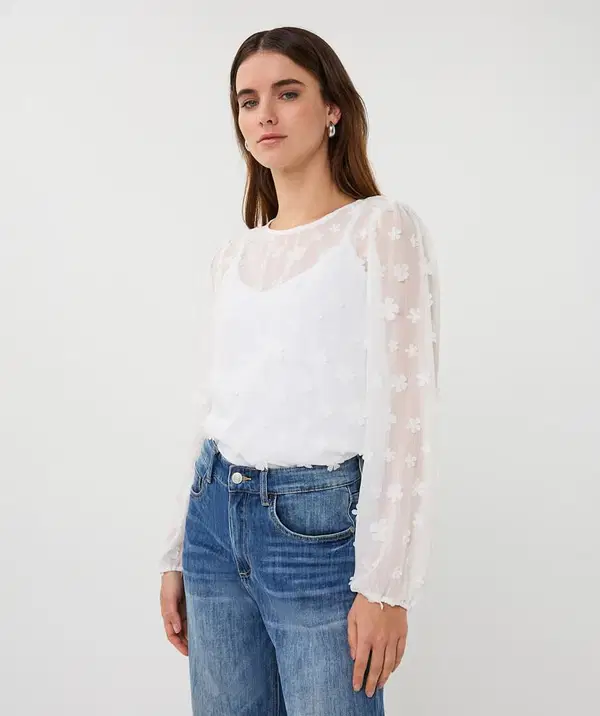 EsQualo Blouse SP26.14009 Off-White 1
