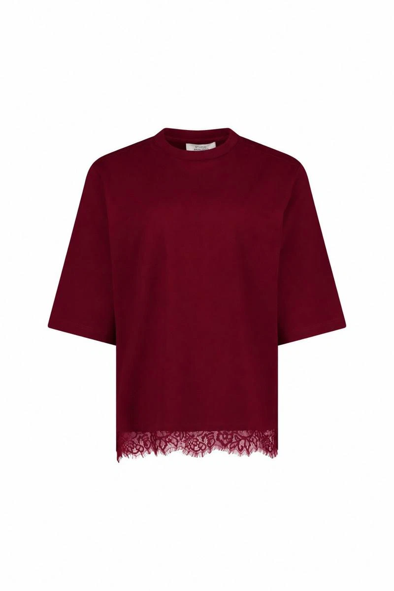 Studio Anneloes T-Shirt Fiore lace tee Rood 2
