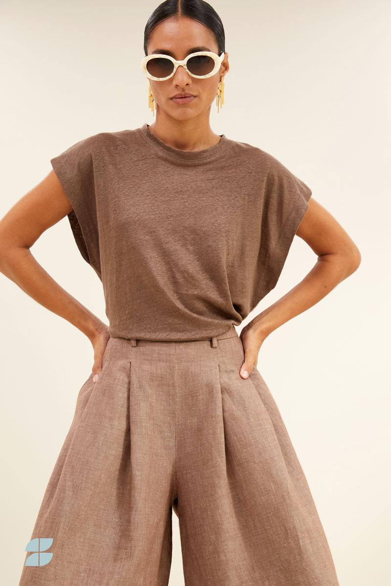 By-Bar Blouse Mason Linen top Bruin 1