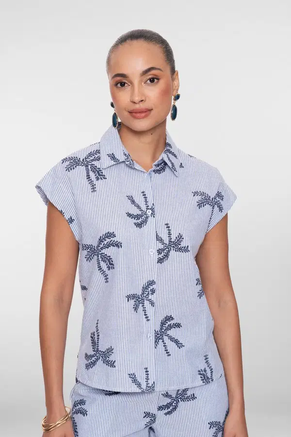 Geisha Blouse 63383-70 Blauw 1