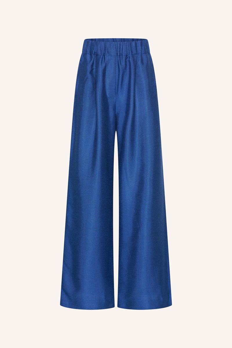 By-Bar Pantalon Celin Gloss Pant Blauw 4