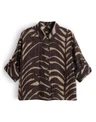 OPUS Blouse Fadena Leaves Bruin 2