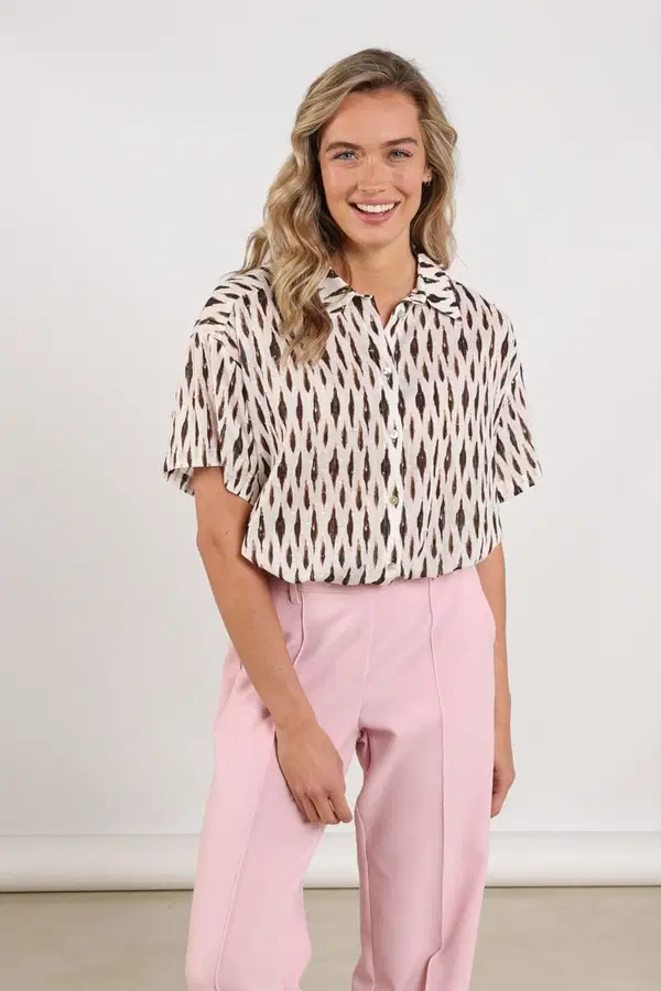 NUKUS Blouse Britt Taupe 1