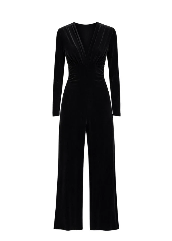 Freebird Jumpsuit Janina Jer-Velvet Zwart 1