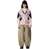 WOODBIRD Vest Argyle Roze 1