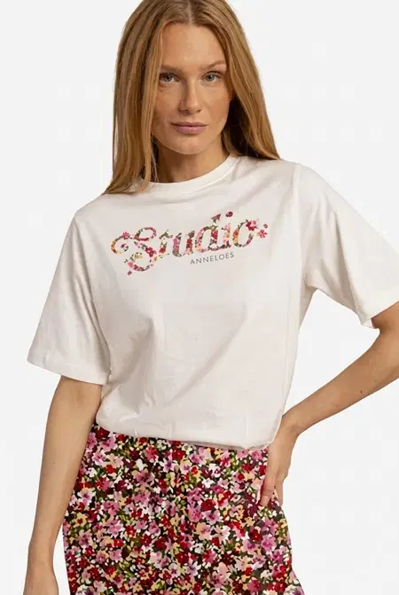 Studio Anneloes T-Shirt Flower Studio Off-White 1