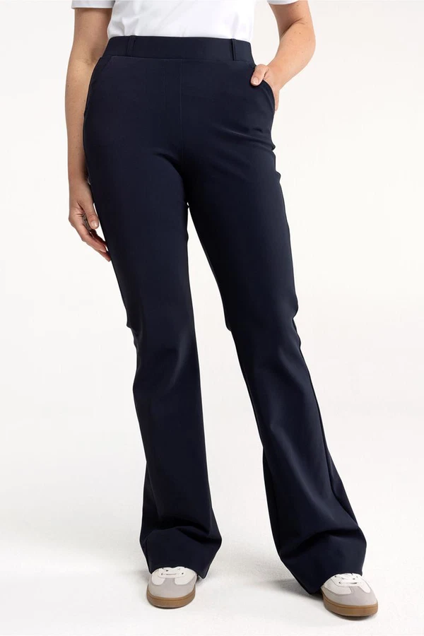 Studio Anneloes Pantalon Flair Bonded Long Blauw 1