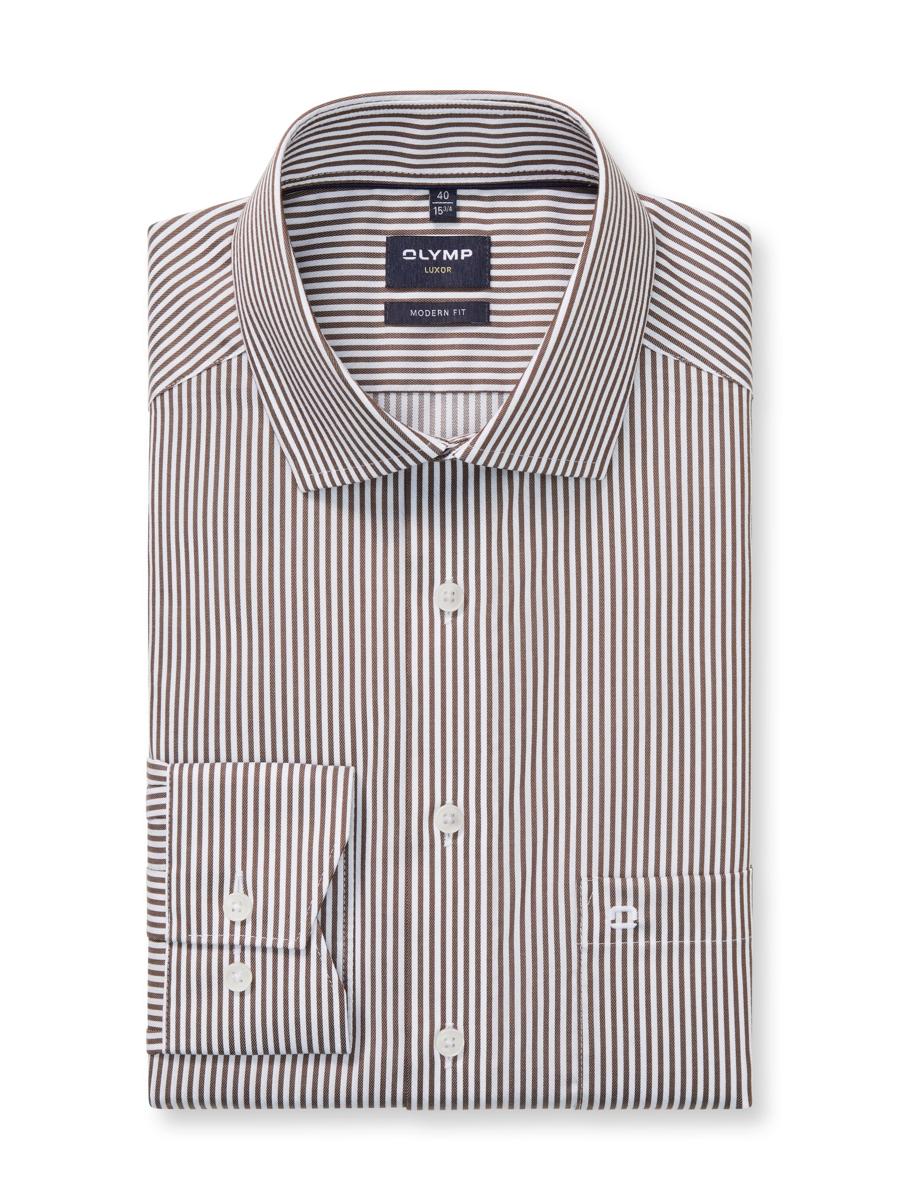 Olymp Overhemd 135874 Bruin 2