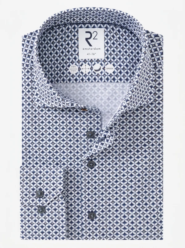 R2 Amsterdam Overhemd 134.WSP.008 Blauw 1