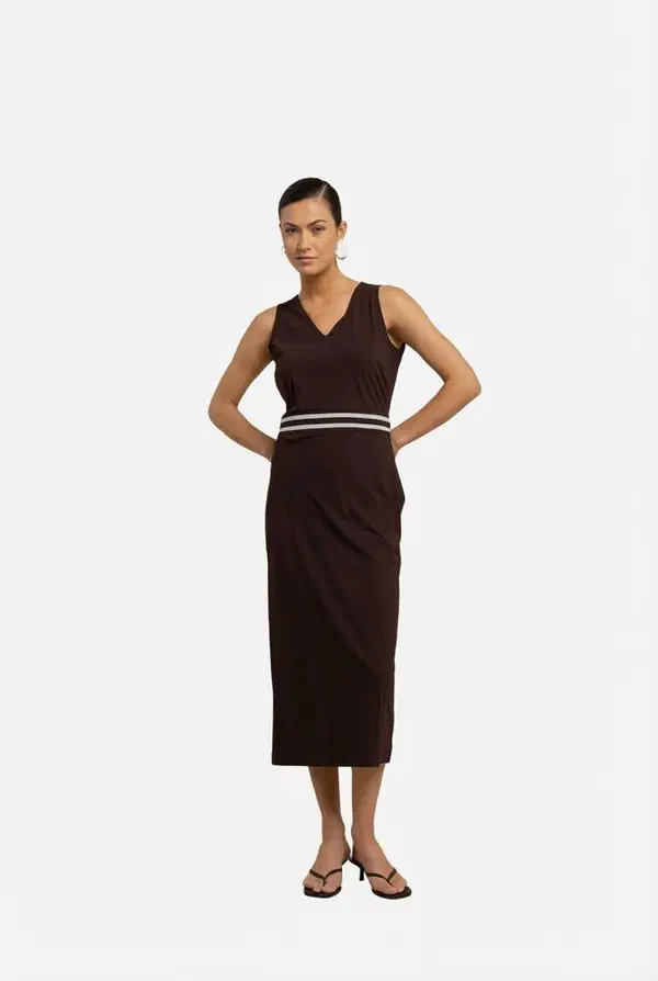 Studio Anneloes Jurk Tirza tape dress Bruin 1