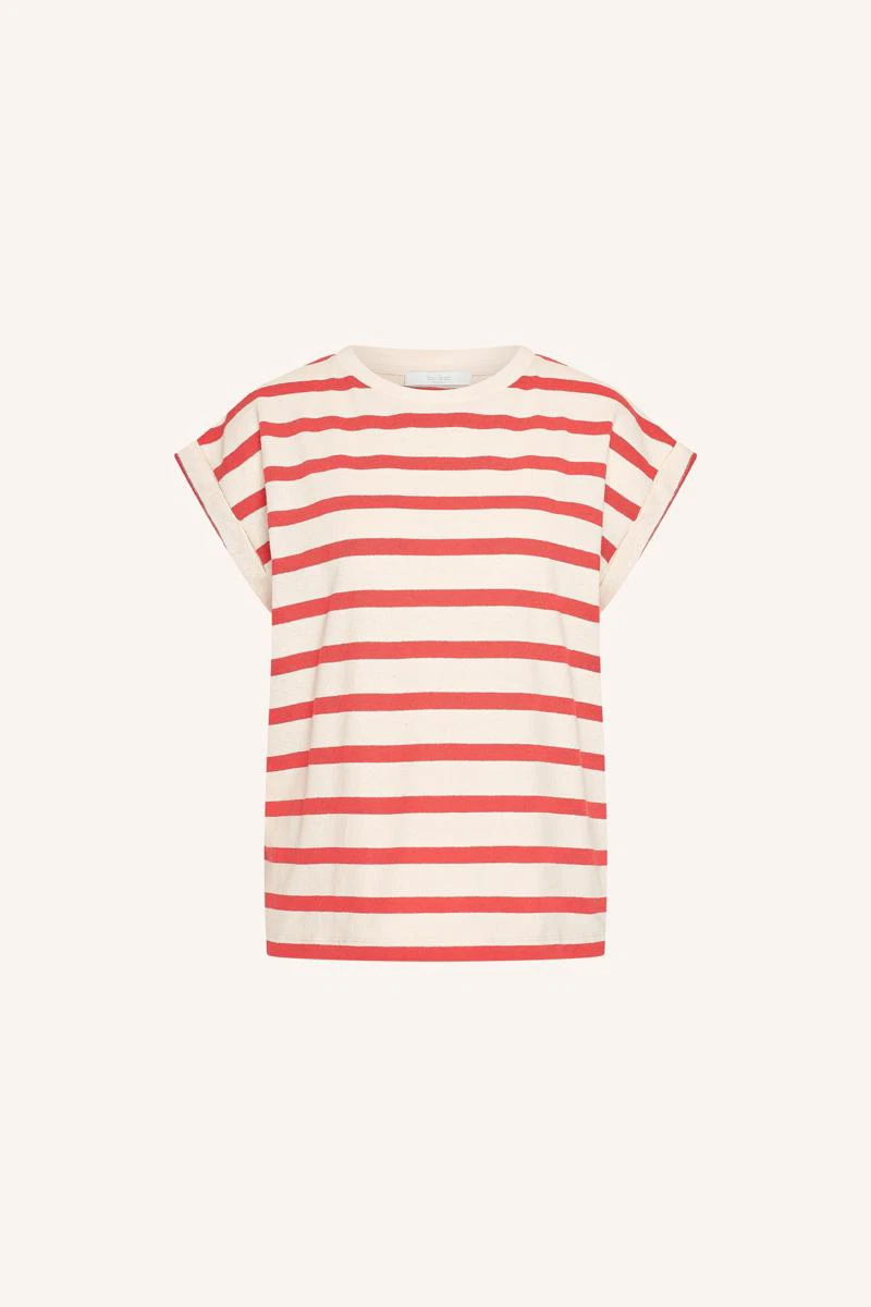 By-Bar T-Shirt Tobi Stripe Top Rood 4