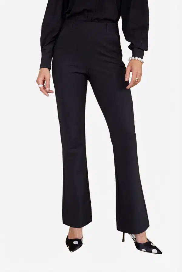 Studio Anneloes Pantalon Flair Bonded Zwart 1