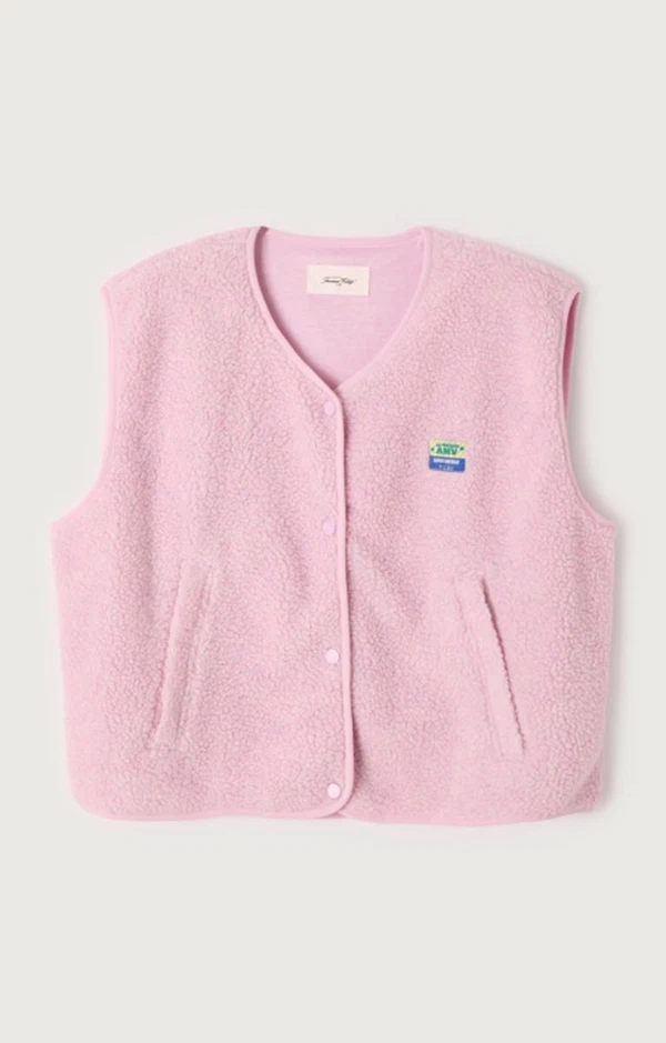 American Vintage Gilet Hoktown Roze 1
