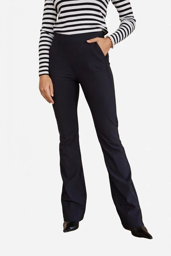 Studio Anneloes Pantalon Flair LONG bonded Zwart 1